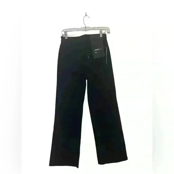 ASKK NY New NWT Slim Crop Wide Leg Black Resin Size 25 - Picture 3 of 8